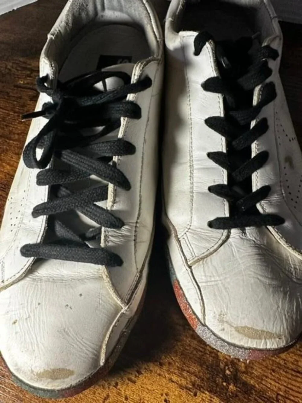 *Golden Goose SuperStar Glitter Sole Distressed/Lived In Leather 39 Italy